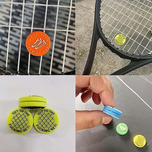 4 Pcs Spicy/Aggressive Reminder to Keep You On Your Tennis Game - Tennis Vibration Dampener, Tennis Racket Dampener, The Best Tennis Gift for Every Player and Team Tennis Vibration Dampeners
