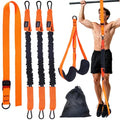 QIVDSEC Pull-Up Assistance Bands Set – Heavy Duty Adjustable Resistance Band with Feet/Knee Rest for Home Gym Strength Training