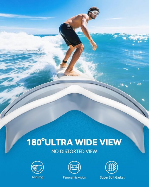 Aegend New Adult Wide View Swim Goggles, Anti-Fog/UV No Leak Swimming Goggles with Ear Plugs for Men & Women