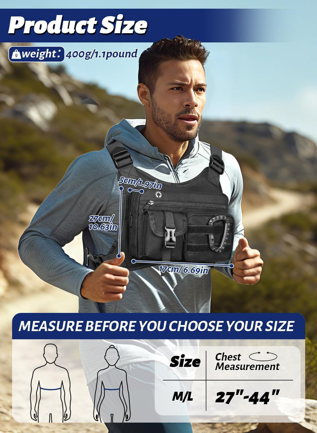 Skiennix Chest Bag - Lightweight Utility Running Pack with Phone Holder for Sports | Unisex Design
