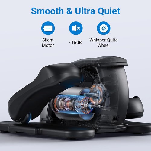 MERACH Under Desk Elliptical Machine - Portable Electric Leg Exerciser for Seniors | Fully Assembled with Remote & 12 Auto Modes