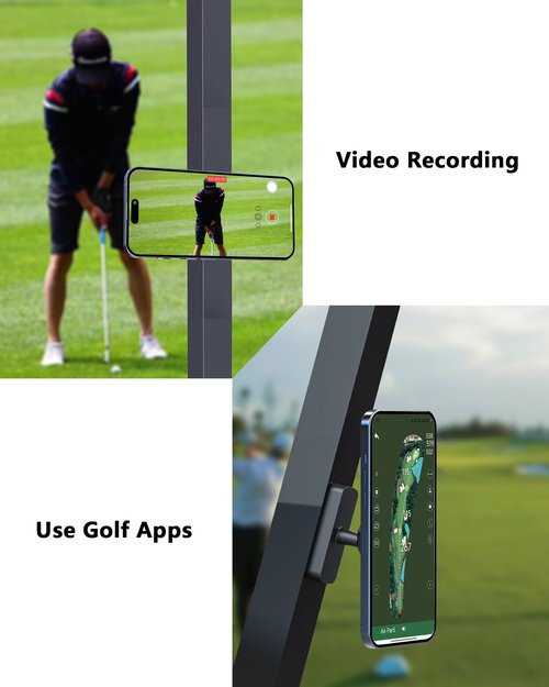 Gdncbm Magnetic Golf Cart Phone Holder：360 ° Rotatable Anti Shake Alloy Phone Mount Compatible with Mag-Safe iPhone 16-12 - Golf Cart Accessories Suitable for EZGO, Club Car, Yamaha, Icon
