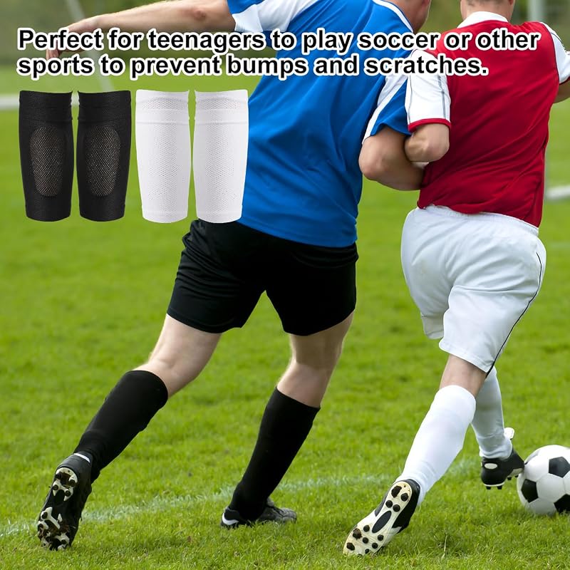Soccer Shin Guard Socks Covers 2 Pairs Breathable Polyester 23.5x14x10cm