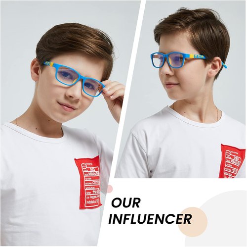 DUCO Blue Light Glasses for Kids - Anti-Glare Eyewear with Strap for Ages 6-10 | Stylish & Comfortable