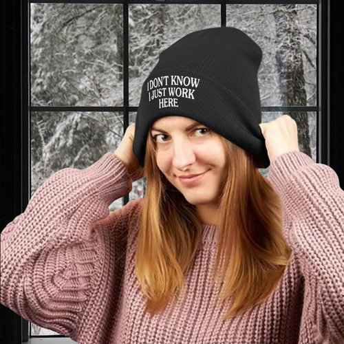 Funny Beanie for Men and Women,Cool Embroidered Knit Hat Warm Winter Funny Hat