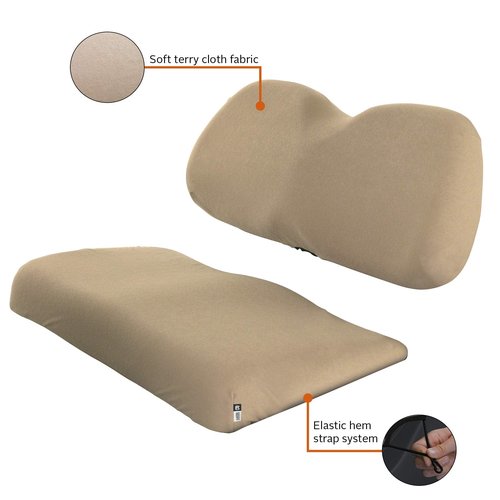 Classic Accessories Fairway Terry Cloth Golf Cart Seat Cover, Light Khaki