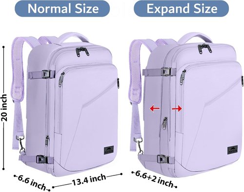 MATEIN Extra Large Purple Backpack - Water Resistant Travel Daypack for Women | Expandable Suitcase for Hiking & Gym