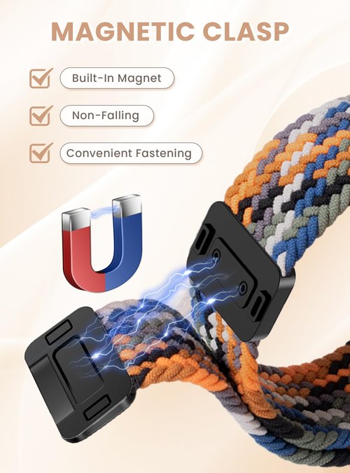 Yeahxing Braided Bands Compatible with Fitbit Versa 4/Fitbit Versa 3/Sense 2/Sense 1,Soft Stretchy Elastic Nylon Wristband Sport Loop Strap for Women Men