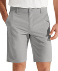Libin Men's Golf Shorts 9" Casual Flat Front Hybrid Shorts Work Dress Chino Short Lightweight Quick Dry Water Resistant with Pockets, Light Grey, Size 33