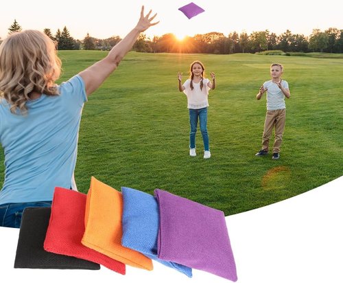 Bean Bags - 10 Pcs Nylon Tossing Bags for Cornhole Games | Perfect for Classroom & Backyard Fun