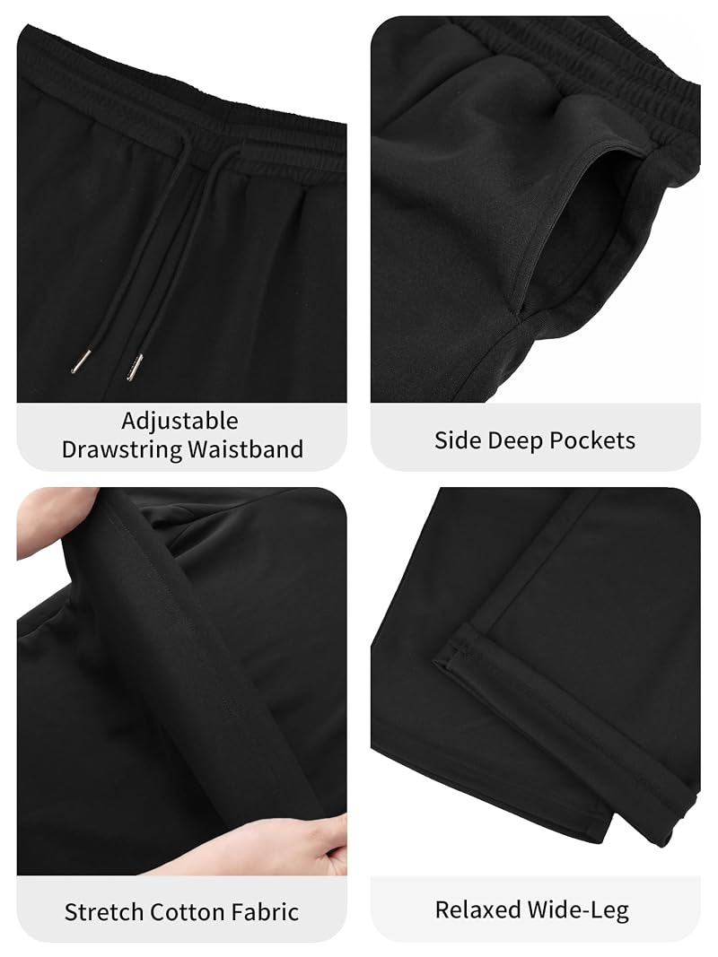 Men's Baggy Sweatpants in Cotton-Blend - Black, Size Medium