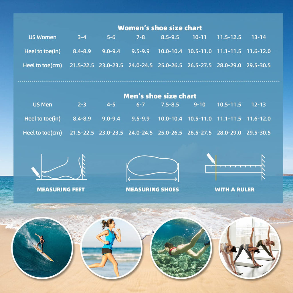 Water Shoes for Women Men Quick-Dry Aqua Socks Swim Beach Barefoot Yoga Exercise Wear Sport Accessories Pool Camping Must Haves Adult Youth Size 5-6Women/4-5Men