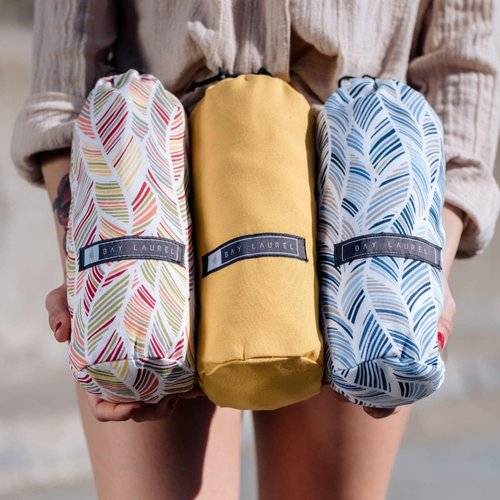BAY LAUREL Turkish Beach Towel - Quick Dry, Sand-Free, Lightweight | Large 39 x 71 with Travel Bag