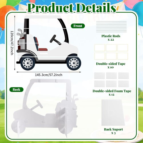Life Size Golf Cart Cardboard Cutout by [Brand Name] - Perfect Photo Booth Prop for Parties & Events