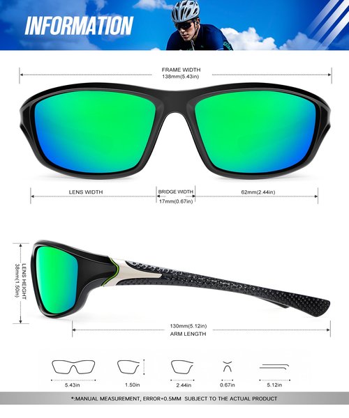 KALIYADI 4 Pack Polarized Sunglasses-Men Sports Sun-glasses: Mens Sunglasses UV Protection for Fishing Driving Cycling