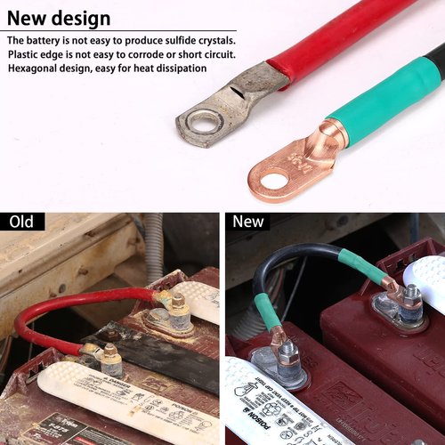 10L0L Golf Cart Battery Cables Compatible with EZGO TXT 1994-UP 36v & 48v Golf Cart, Pure Copper AC/DC Battery Cable Kit, 4 Gauge (5-Piece Set)