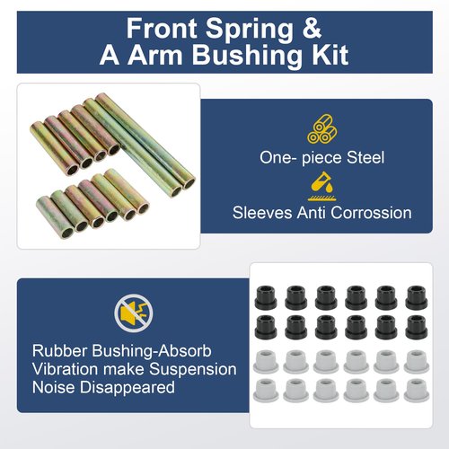 CARMOCAR Golf Cart Precedent Front Repair kit Replacement for 2004 Up Club Car Precedent Gas Electric Including Front Wheel Hub King Pin Bearing Bushing Spring Full Set 102357701, 102289701