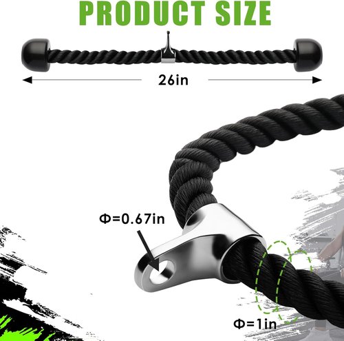 Double D Row Handle | LAT Pulldown Attachment with Comfort Rubber Grip - 1.3 Inch Diameter for Cable Machines