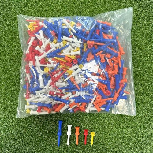 LM sports Plastic Castle Step Down Golf Tees, Professional Height Control Tee for Practice, 500 Pack