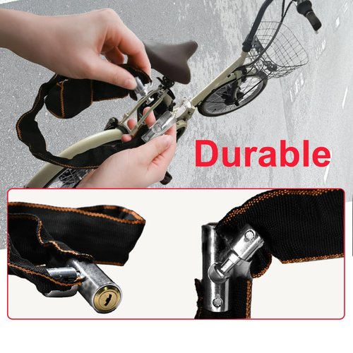 2 Pack 2.62Ft Bike Chain Lock,Durable Security Anti-Theft Bicycle Chain Lock with 4 Keys for Mountain, Road Cycling