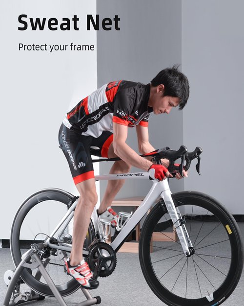 ROCKBROS Bike Sweat Guard, 11‘’ Wider Bike Trainer Sweat Guard, Sweat Net for Indoor Cycling Training
