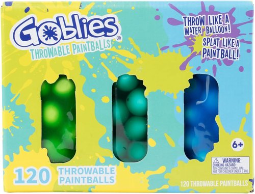 Goblies Throwable Paintballs - 120 Count in Vibrant Green, Teal & Blue Colors for Ultimate Fun