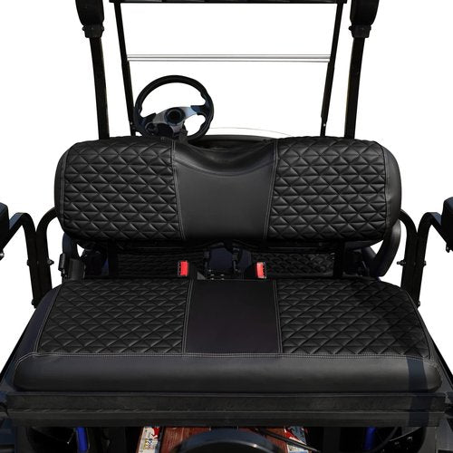 XUANYUDG0769 Golf Golf Cart Seat Covers Front and Rear for Club Car Precedent/Onward/Tempo OEM Ordinary Seat Cushion, Adjustable Buckles/No Stapler Required, Black