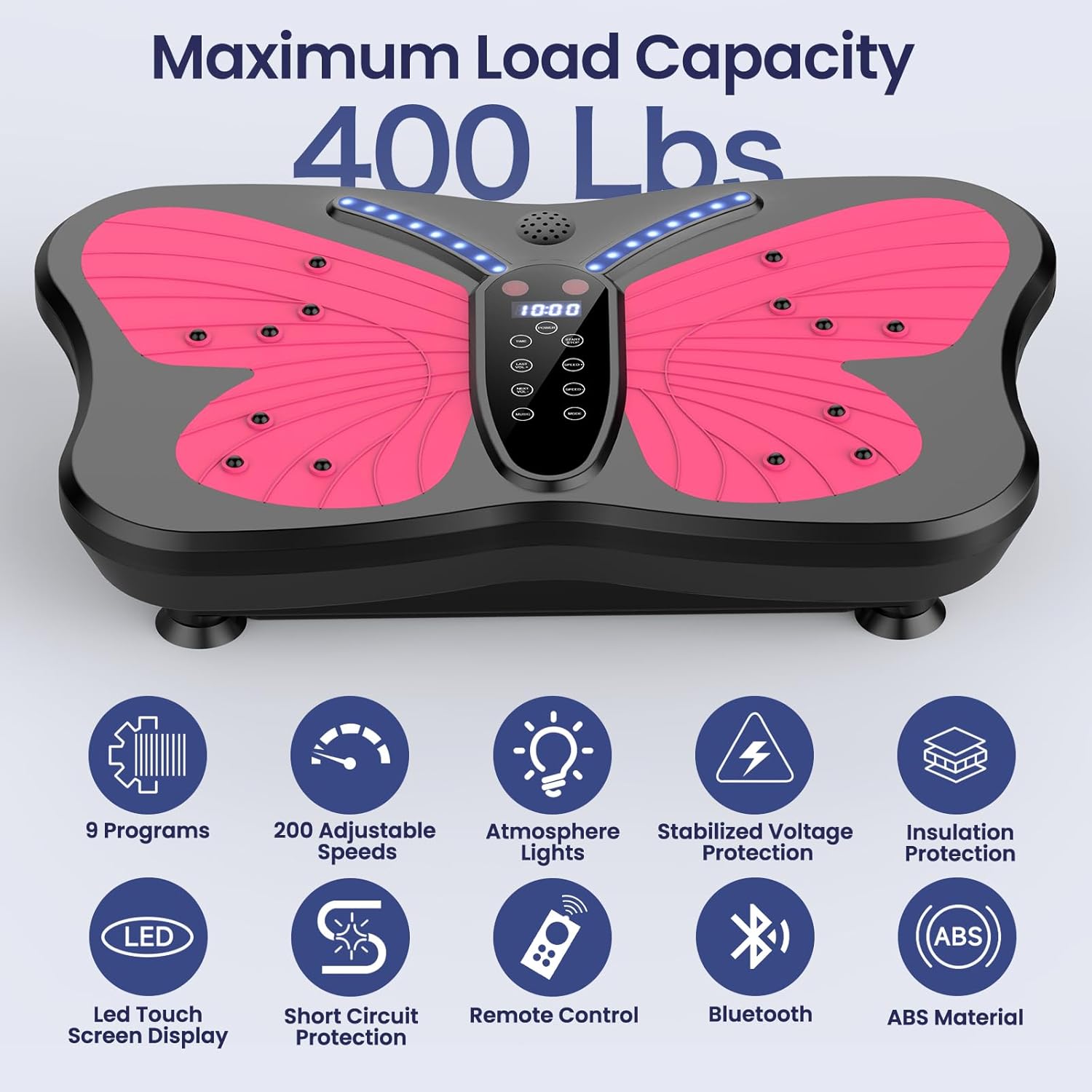Skiennix Vibration Plate Exercise Machine - Full-Body Weight Loss & Lymphatic Drainage | 400 Lbs Capacity, 200 Speeds