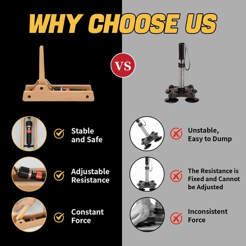 tonchean Arm Wrestling Training Equipment Wooden Arm Strength Trainer with 12 Adjustable Hydraulic Resistance Levels Portable Forearm Trainer for Home Gym, Office