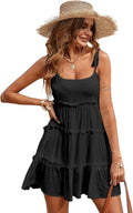 Narecte Women's Summer Dress - Flowy Boho Spaghetti Strap Sundress for Weddings & Beach Events