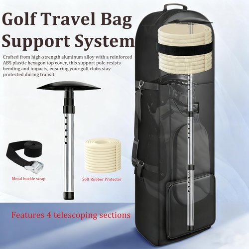 WIGERLON Golf Club Travel Protector System For Soft Bag,Golf Travel Bag Support Pole and Rod