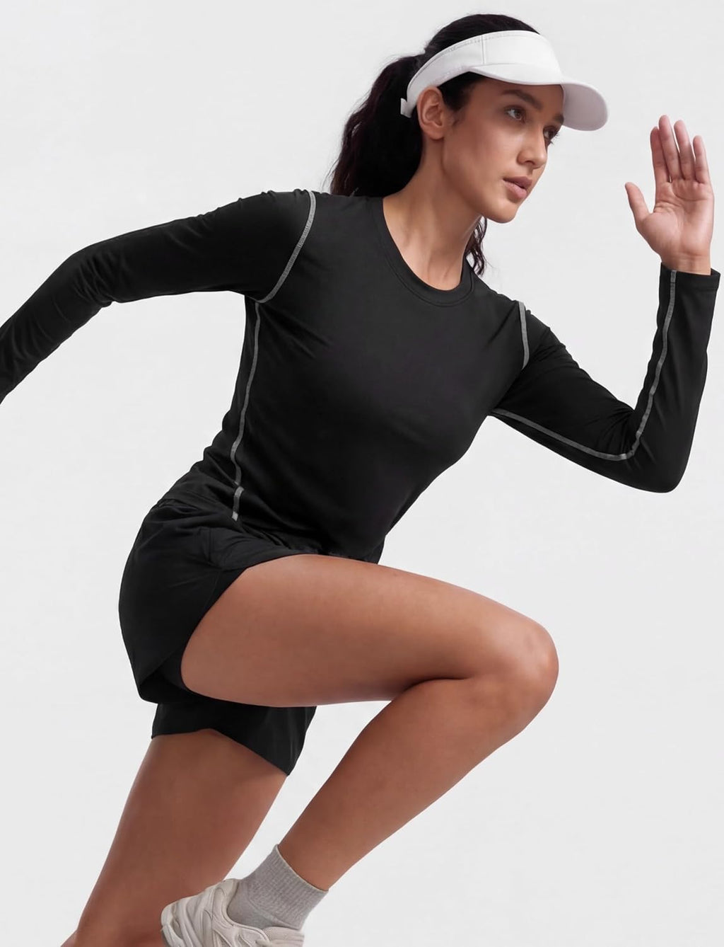 WANAYOU Women's Compression Shirt - Long Sleeve Dry Fit Workout Top | Breathable Athletic Base Layer