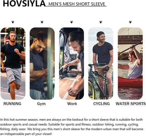 HovSiyla Men's Running Shirts - Dry Fit Athletic Tops for Cool, Breathable Workouts | 1/5 Pack