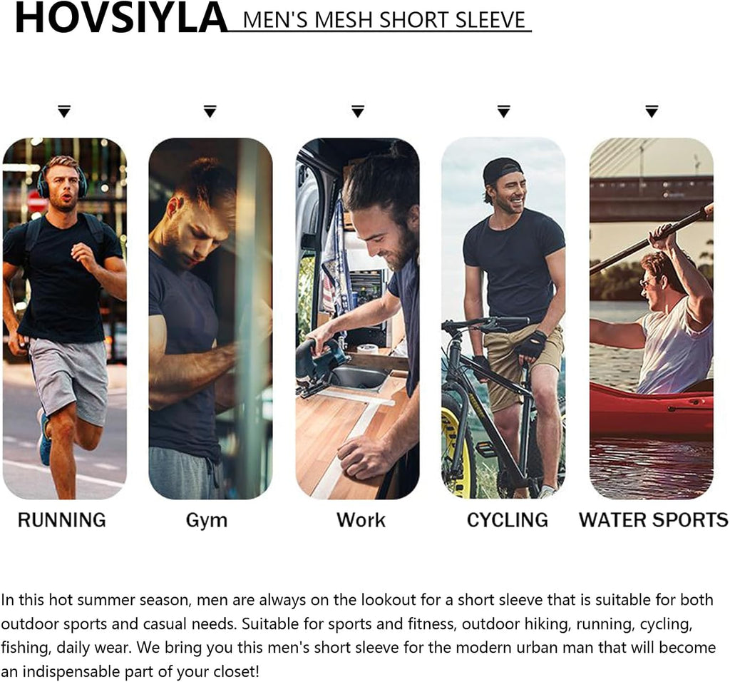Skiennix Running Shirts for Men - Breathable Dry Fit Athletic Tops | 1/5 Pack Gym T-Shirts