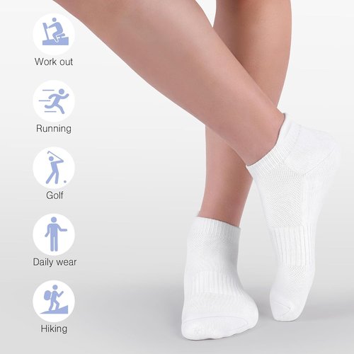 Felicigeely Ankle Athletic Running Socks - Breathable Cushioned Low Cut | 6 Pairs for Men & Women