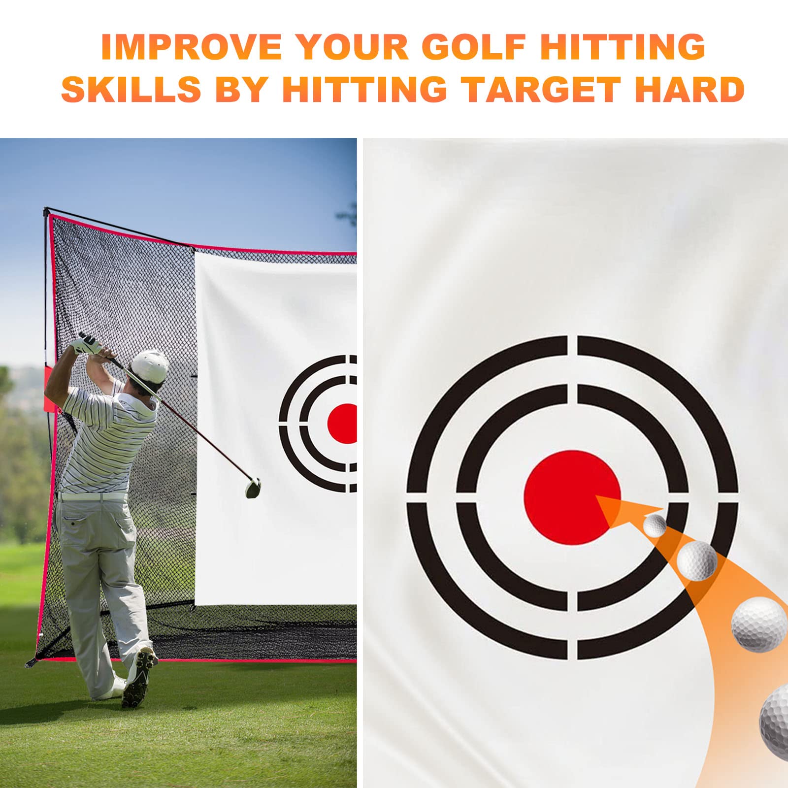 Sharellon Golf Target Cloth - Portable Driving Range 5x6FT Golf Hitting Training Aid for Golfers Father Gifts Backyard & Garage