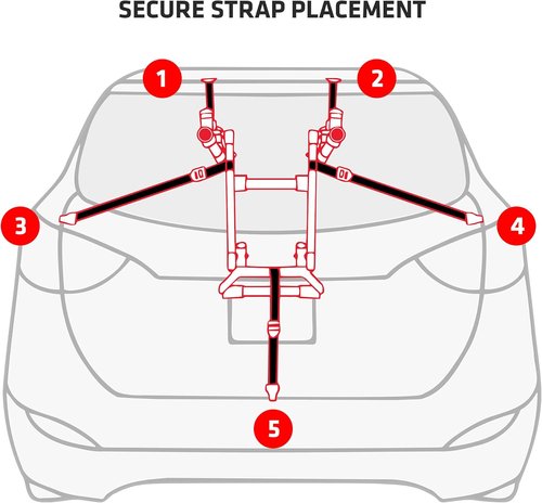 Allen Sports Deluxe 2-Bike Trunk Mount Rack - Easy Installation | Fits Most Vehicles, Black