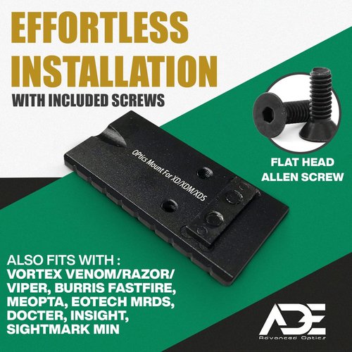 Ade Advanced Optics Red Dot Adapter/Mounting Plate for Springfield XD, XDE, XDM, XDS Pistol