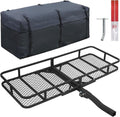 Leader Accessories Trailer Hitch Cargo Carrier Rack - 60"x24"x6" Folding Vehicle Basket for SUV, RV, Truck | 500 lbs Capacity