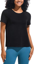 Skiennix Ice Silk Women's Athletic Tee - Loose Fit Short Sleeve with Side Slits | Comfortable Workout Top