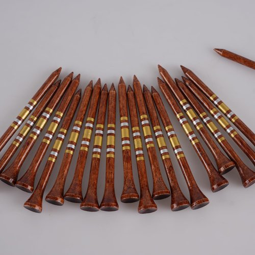 GOCHSS Golf Tees 20pcs 83mm(3.25") Coffee Color Premium Bamboo Golf Tees Cigarette Pack Golf Driver Tees.