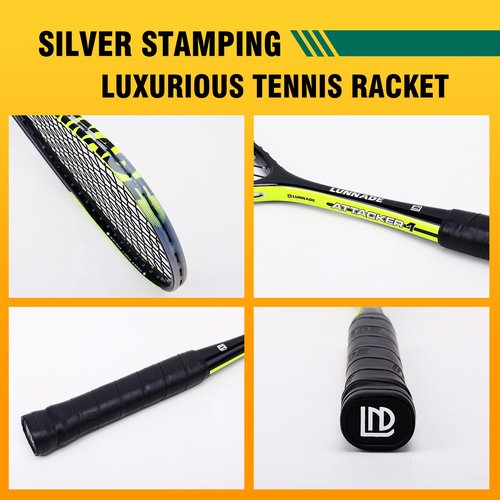 LUNNADE Carbon Squash Racket, Lightweight Tear Drop Squash Racquet with Ball Overgrip Damper and Bag