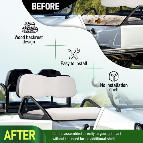 WUTIST Front Seat Bottom Cushion Compatible with 2000.5-up Club Car DS Golf Cart Seat Cushion Plastic Foam Wood