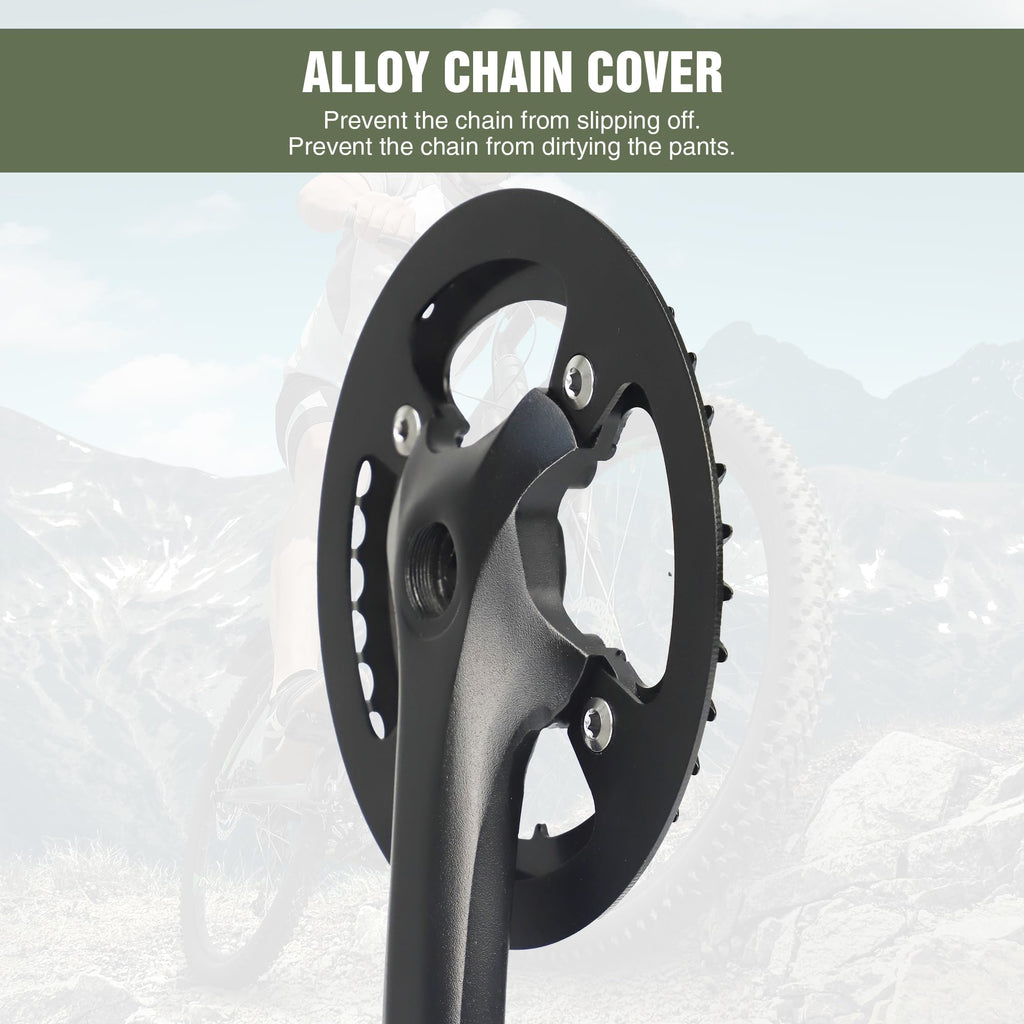 WEEROCK Mountain Bike Crankset Steel 1 Piece 38T Charing Single Alumininum Alloy Cover Crank Set with 170mm Arm 104 BCD, Compatible with Single Speed Bicycle and 6/7/8/9/10/11 Speeds MTB Bike, Black