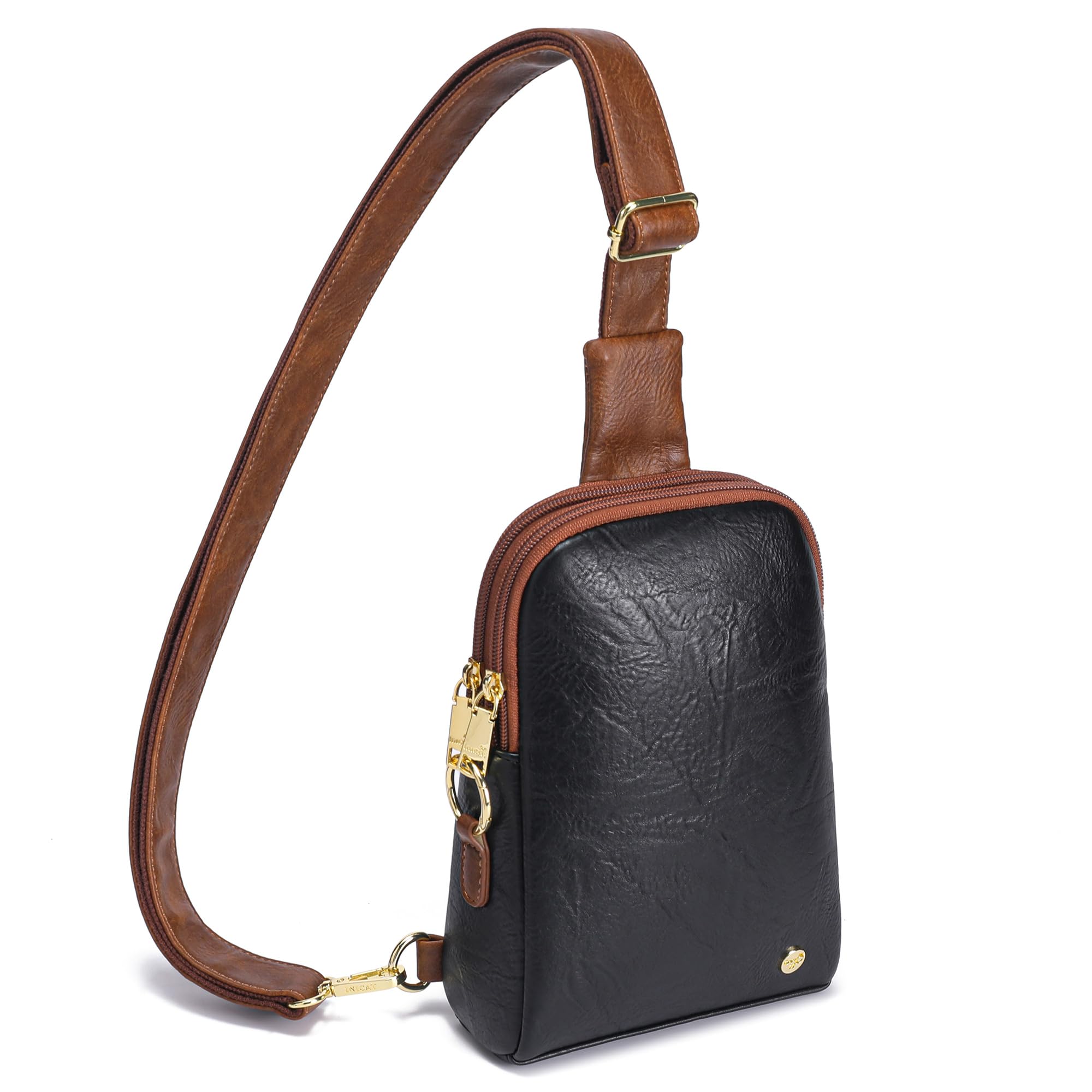 INICAT Women's Small Sling Bag, Lightweight Everyday Vegan Leather Crossbody Purse for Daily Essentials and Travel Light(anti theft)