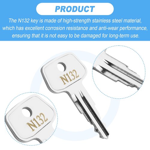 N132 Key Replacement for Thule Rack Core, Key Cylinder for Bike Rack Lock, Roof Cargo Lock, Roof Rack Locks, Cross Bars, Towers, Ski Rack Etc