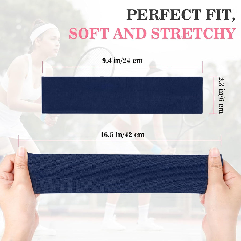 Skiennix 8-Pack Women's Headbands - Soft, Non-Slip Elastic Hair Bands for Yoga & Daily Workouts