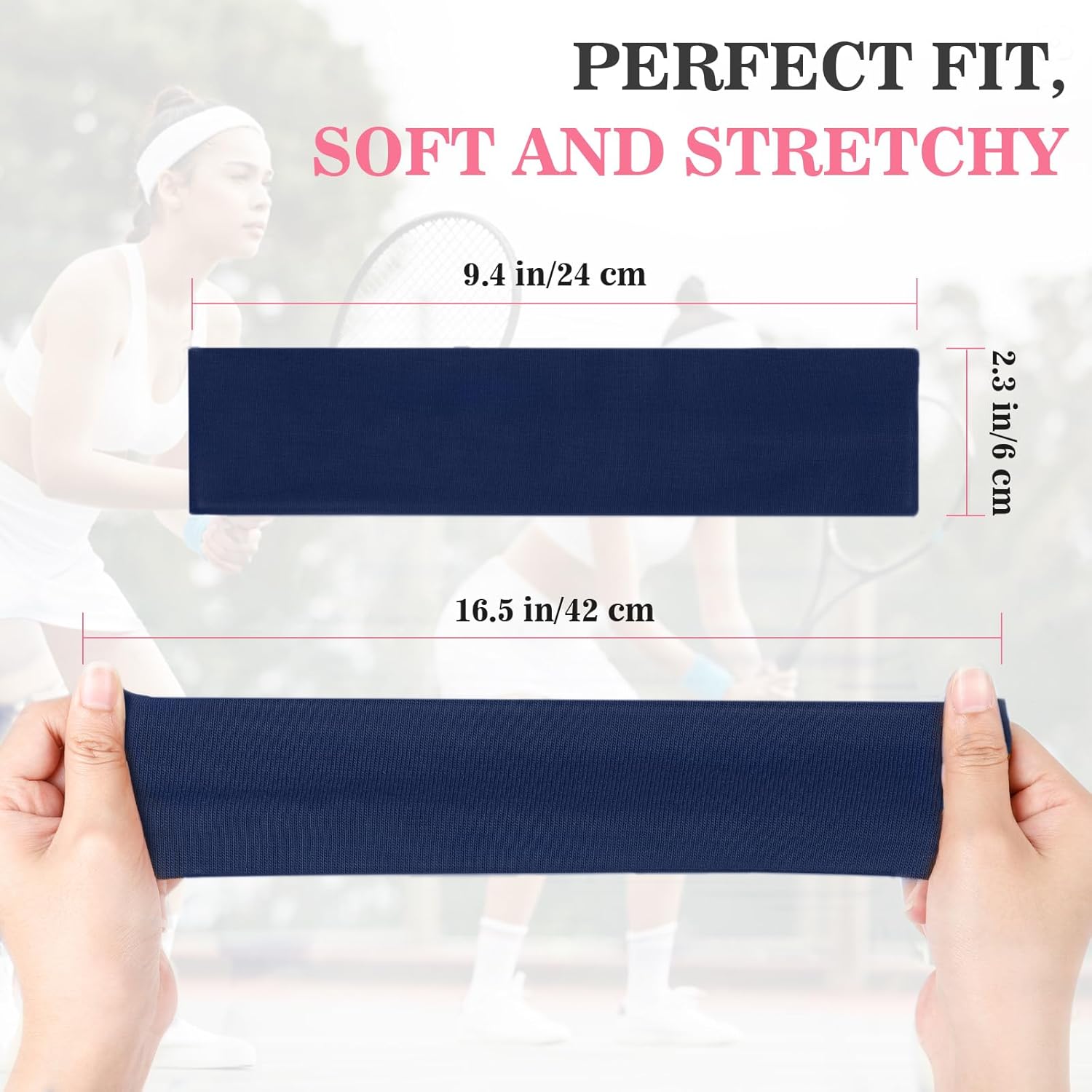 Skiennix 8-Pack Women's Headbands - Soft, Non-Slip Elastic Hair Bands for Yoga & Daily Workouts