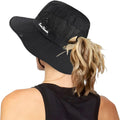 Skiennix Women's UV Protection Wide-Brim Sun Hat - Foldable Beach & Fishing Hat with Ponytail Hole