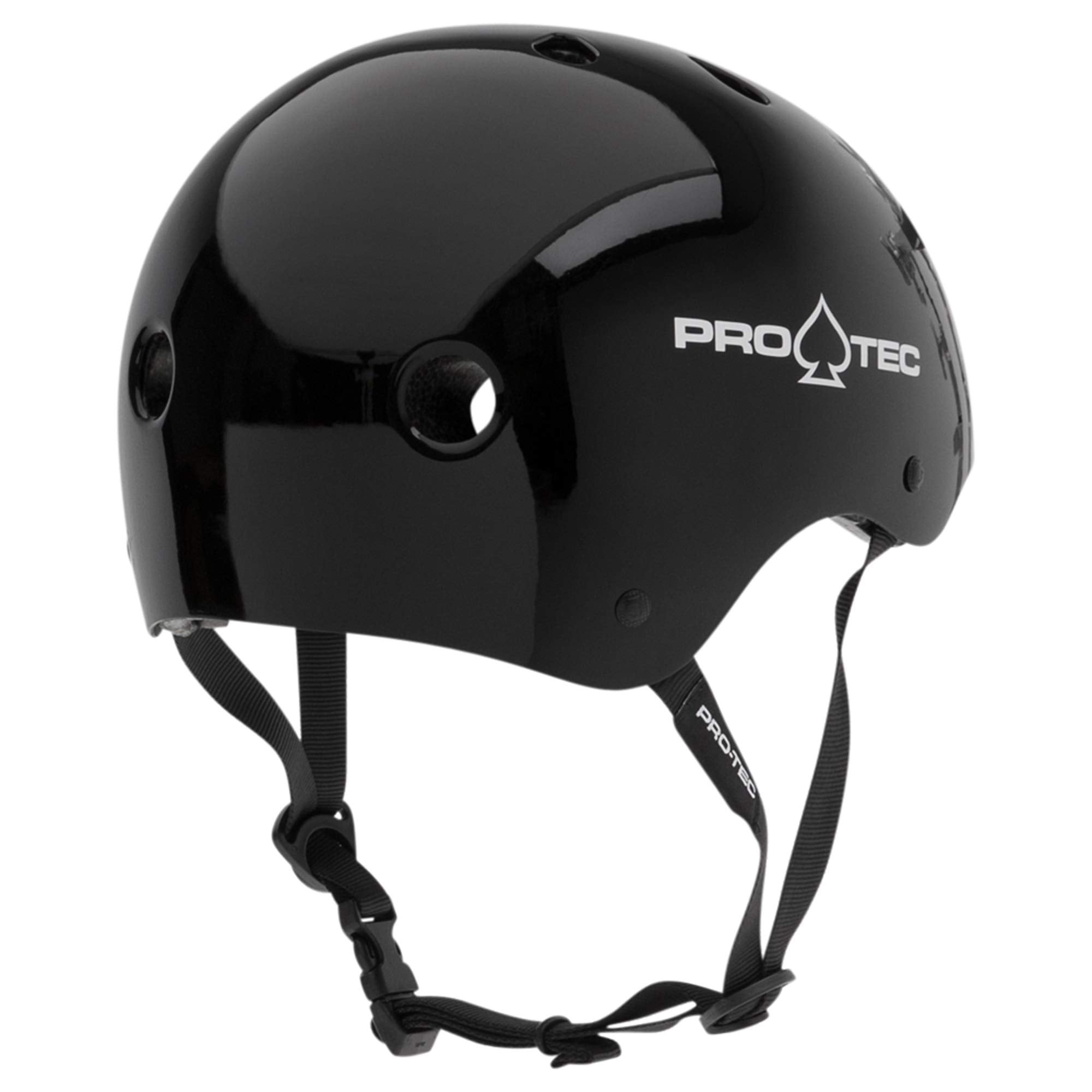 Pro-Tec Classic Certified Skateboard Helmet, Ideal for Skateboarding, Bicycling, BMX and Roller Skating, – Medium – Black Gloss